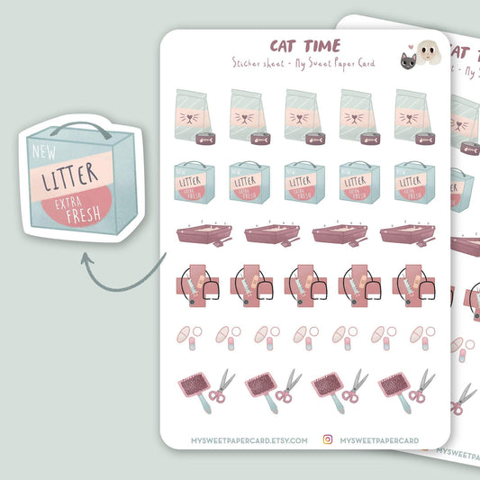 A6 Cat in a Garden Stickers - Planner stickers - Bullet Journal sticke – My  Sweet Paper Card