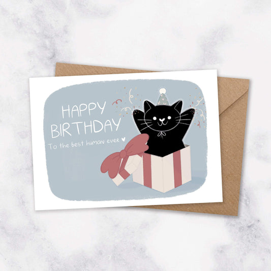 Carte Anniversaire Chat Noir Grincheux Joyeux Anniversaire De La Par My Sweet Paper Card