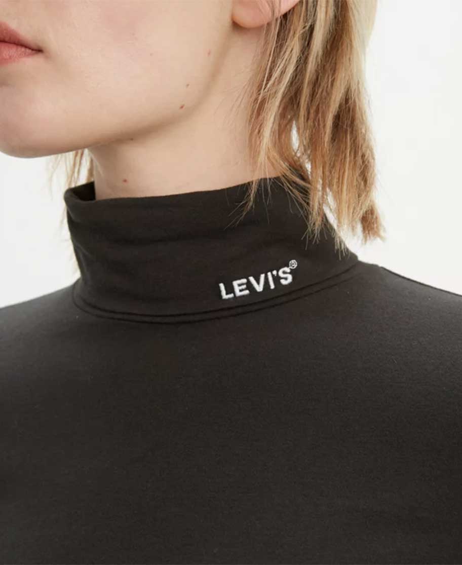 Levi's - Knit Turtleneck | Black or Striped | Women Tops - Le Trunkshop
