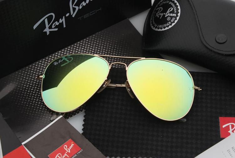 Ray Ban Aviator Sunglass Gold Green Mirrored RB 3025 112/19