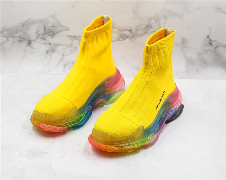 Balenciaga Triple S 2 Socks Shoes Yellow 35-44