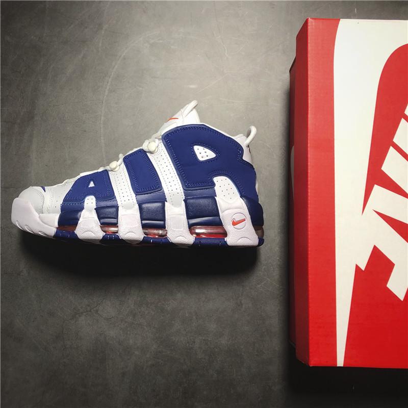 Nike Air More Uptempo "AIR" White/Blue Basketball Shoe 36--45