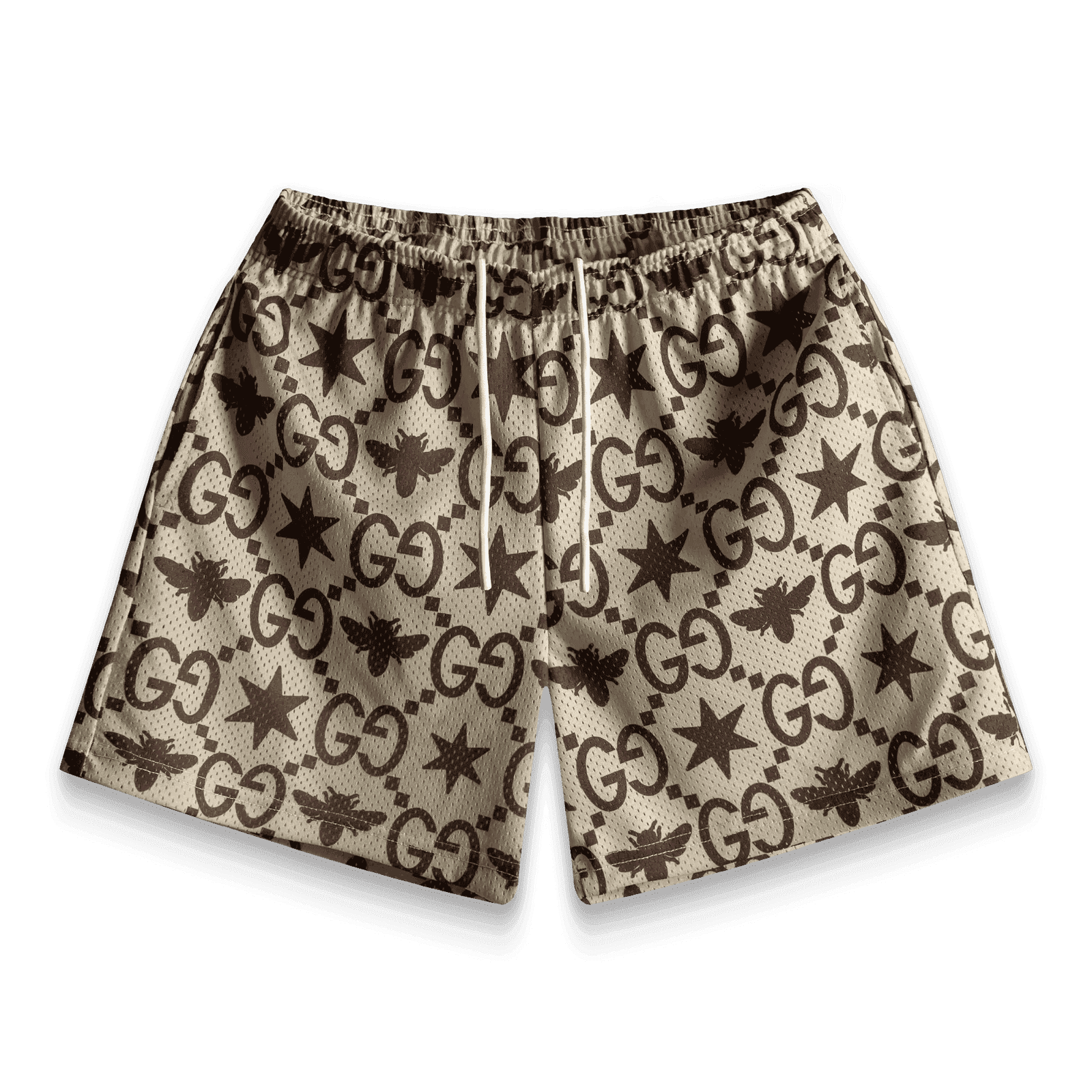 Mens LV Tan Swim Trunks