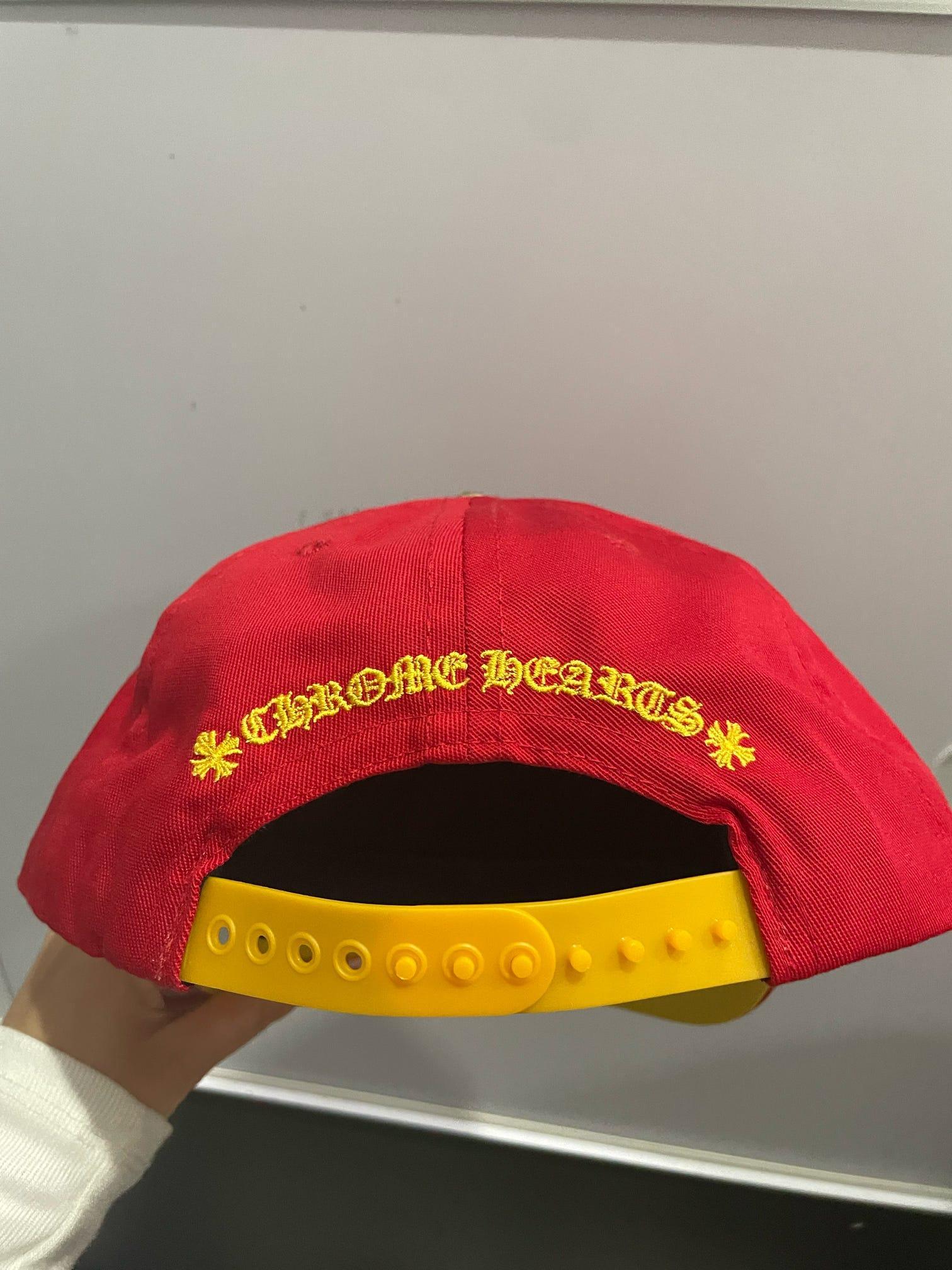 NTWRK - Chrome Hearts CH Silver Button Hat Red / Yellow