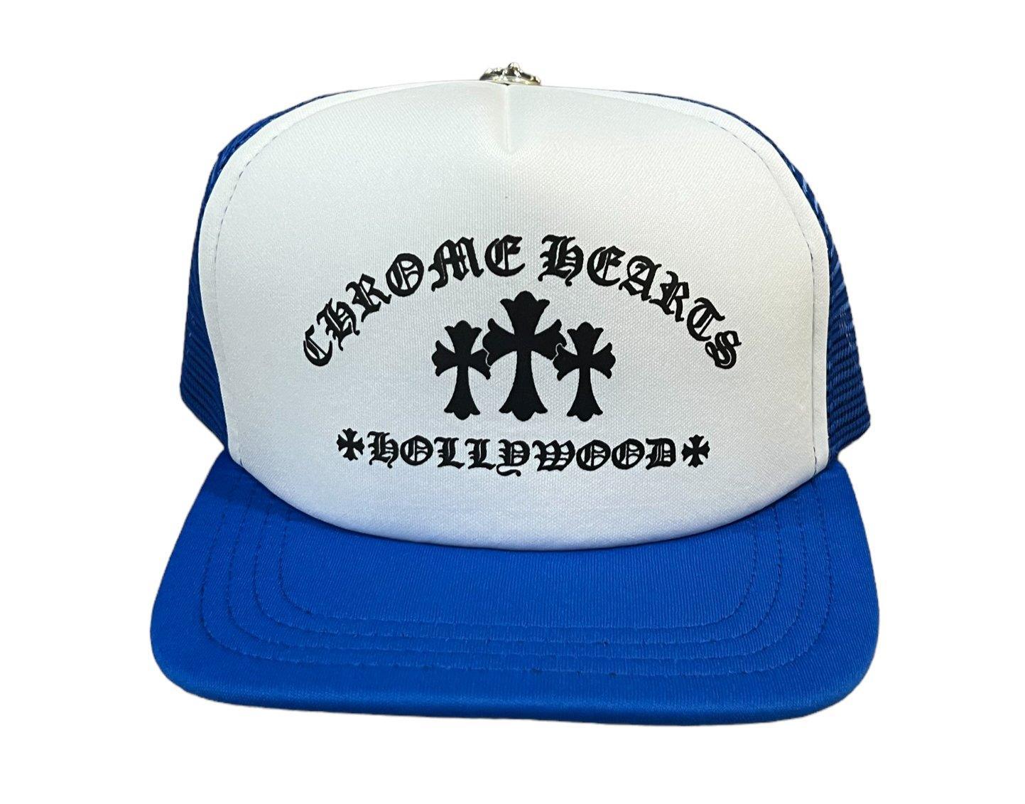 NTWRK - Chrome Hearts King Taco Cross Trucker Hat Blue