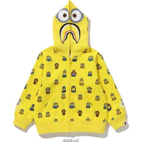 NTWRK - Kids Bape x Minions Shark Zip Hoodie Yellow