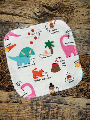 Dinosaur kids 2ply flannel cloth wipes - 6littleducksclothing - Cloth Napkins For Kids