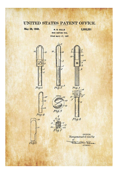 Carpentry Carpenter Tools Handyman Vintage Patent Print | Poster