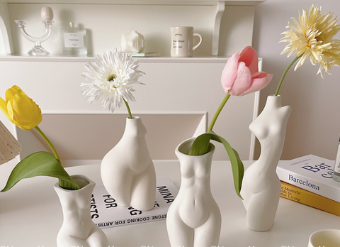 韓国　モノトーン  オシャレ　北欧　無機質　　個性的　インテリア　フラワーベース  花瓶