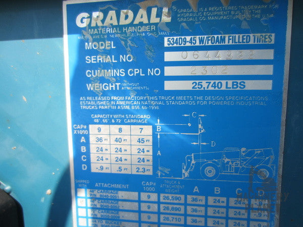 gradall forklift parts manual 534d9