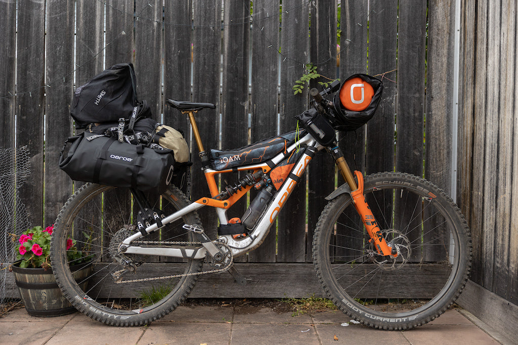 mountain bike packing on full suspension