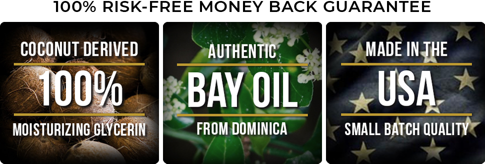 Bay Rum - Authentic Bay Oil from Dominica | Made in the USA | Coconut Derived Glycerin