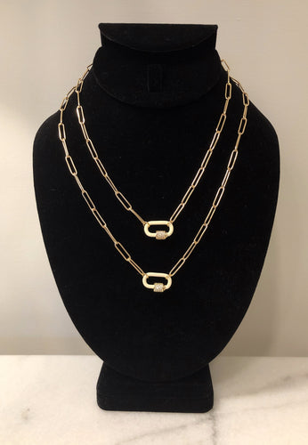 Delicate Carabiner Necklace – Golden Glow Jewelry