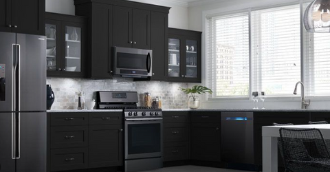 black modular kitchen color combination