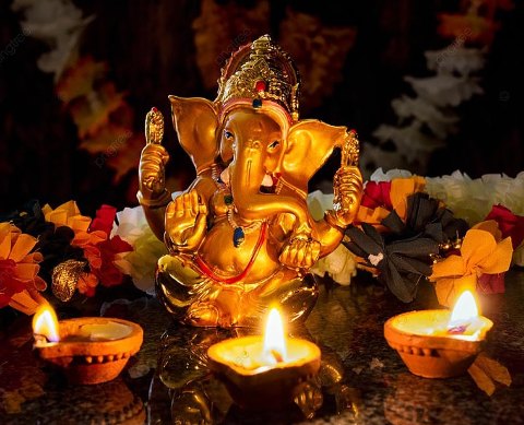 ganpati decoration ideas with diyas