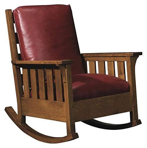Sheesham Wood Rocking Chair with Foot Rest and Cushion Wood Rocking Chair  for Living Room Home Decor (Finish Color Brown) - Wood Art City