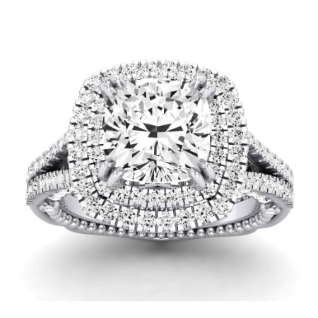 Lupin Diamond Matching Band Only (does Not Include Engagement Ring)  For Ring With Cushion Center whitegold