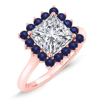 dicentra - princess diamond engagement ring 14k rose gold / 0.50 ct center - 0.77 ct total weight / high quality: clarity vs2 | 