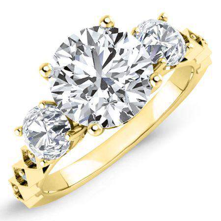 calix - round diamond engagement ring 14k yellow gold / 0.50 ct center - 1.25 ct total weight / high quality: clarity vs2 | colo