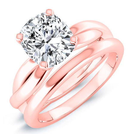 baneberry - cushion diamond bridal set 14k rose gold / 0.50 ct center - 0.5 ct total weight / high quality: clarity vs2 | color 