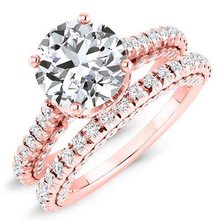 Garland - Round Diamond Bridal Set 14K Rose Gold / 3.00 ct Center - 4.36 ct Total Weight / Standard: Clarity I1-I3 | Color H-I -  BeverlyDiamonds, AL5667