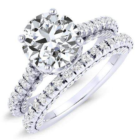 Garland - Round Diamond Bridal Set 14K White Gold / 3.00 ct Center - 4.36 ct Total Weight / Standard: Clarity I1-I3 | Color H-I -  BeverlyDiamonds, AL5659