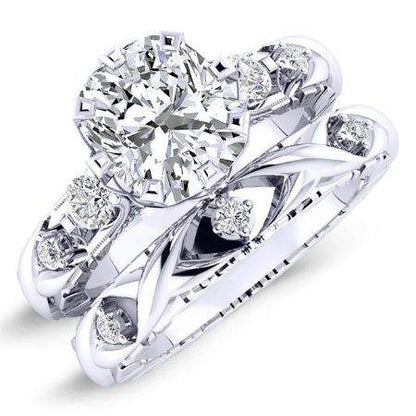 Oleana Diamond Matching Band Only (engagement Ring Not Included) For Ring With Cushion Center whitegold