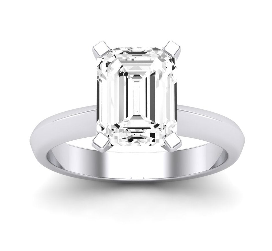 senna - emerald lab diamond engagement ring vs2 f (igi certified) platinum / 0.50 ct center - 0.5 ct total weight