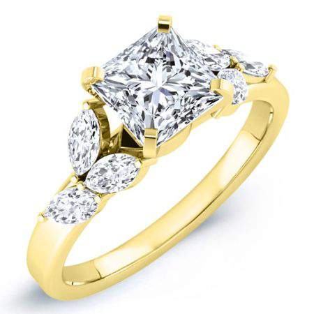 wisteria - princess diamond engagement ring 14k yellow gold / 0.50 ct center - 1.1 ct total weight / high quality: clarity vs2 |