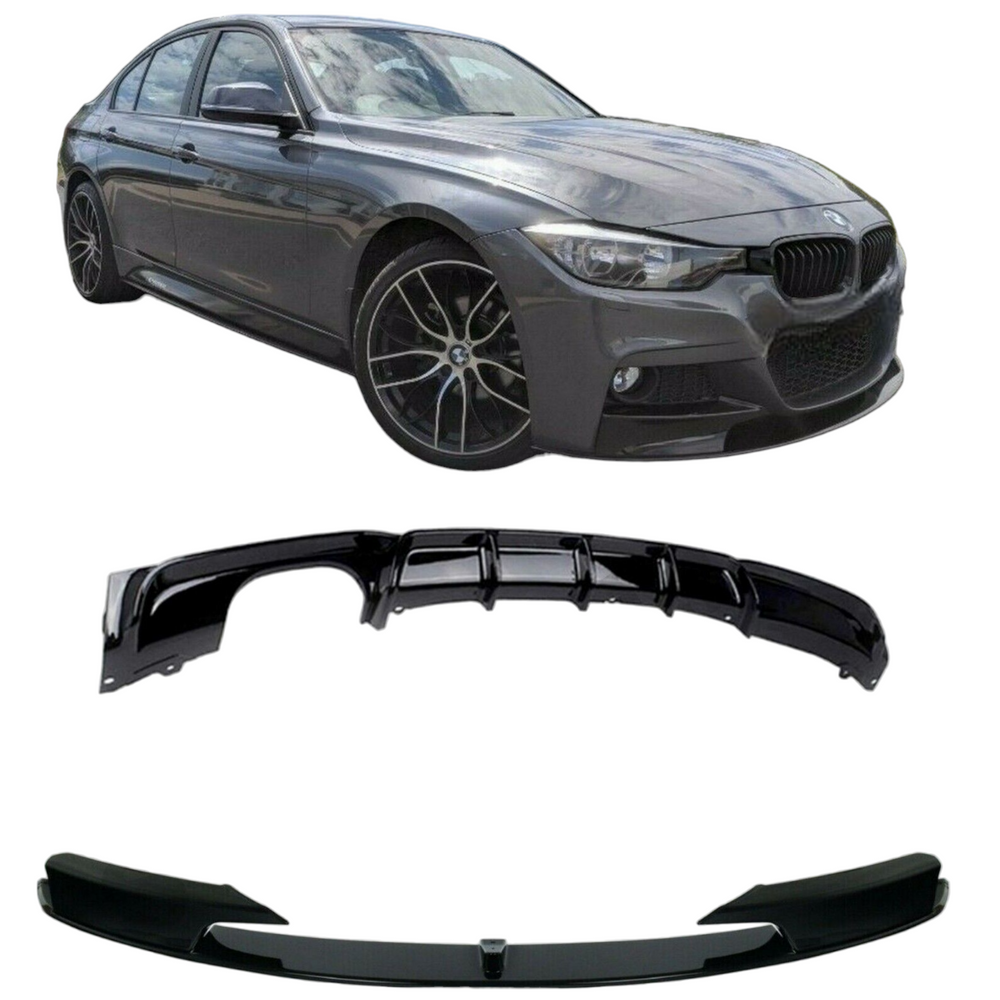 BMW 3 Series F30 F31 Matte Black Front Splitter