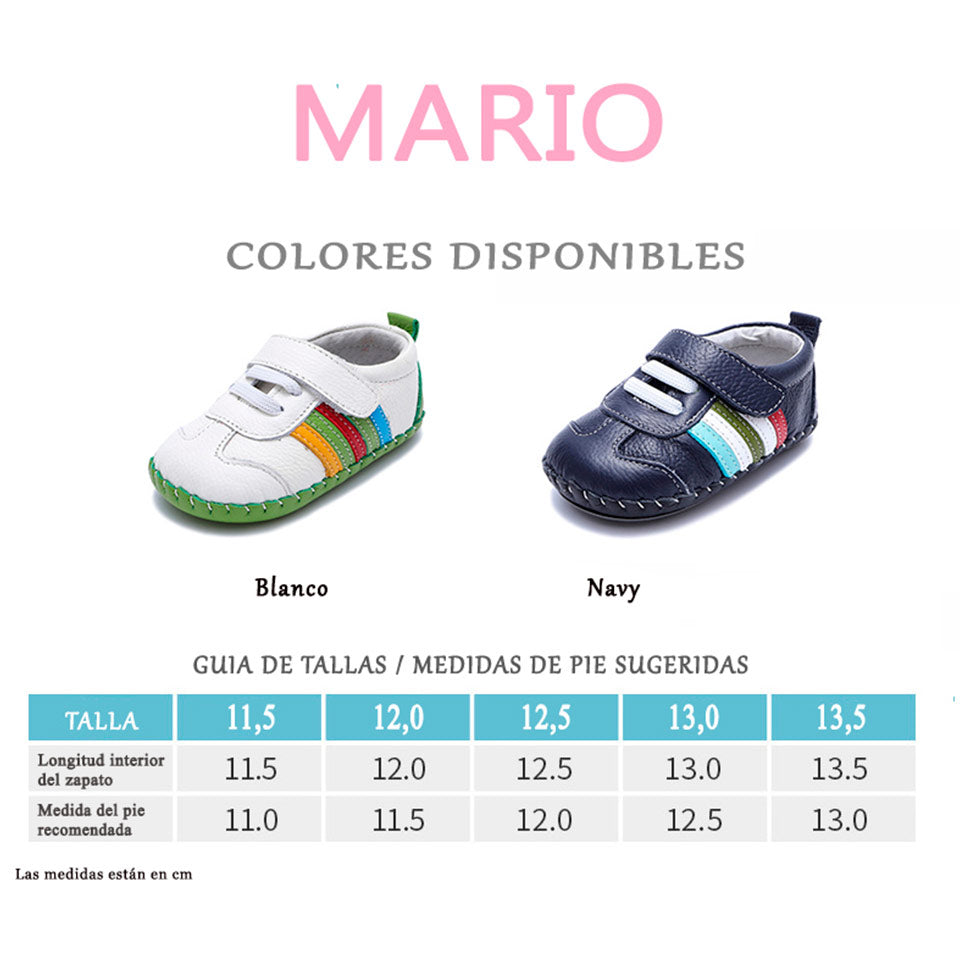 Zapatos respetuoso bebé Mario, primeros pasos (17 a 21) – Freycoo