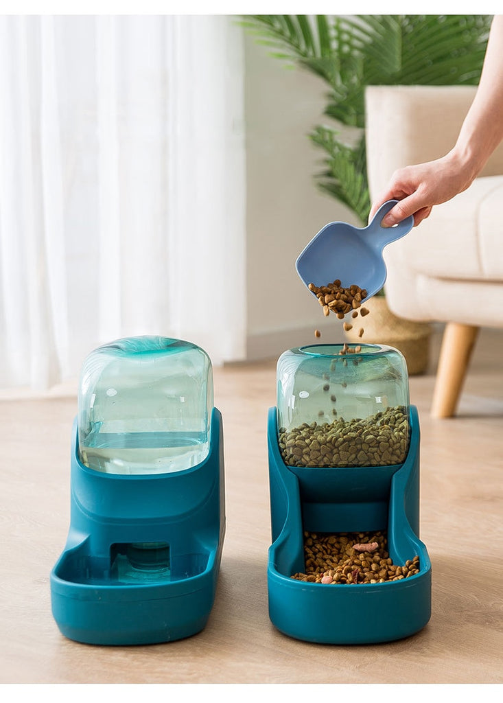 Automatic Feeder and Waterer for Dogs and Cats - Non Toxic, Food Grade Material