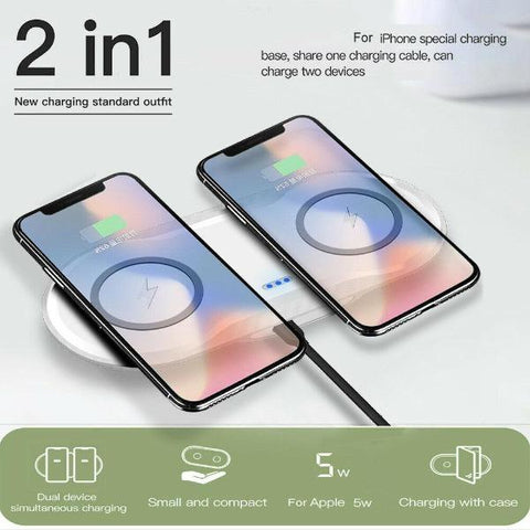 Wireless Phone Charger Qi Wireless Dual Phone Charging Mat Pad For iPhone