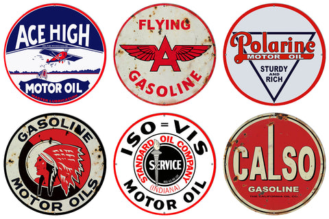 Vintage Metal Oil and Gas Signs