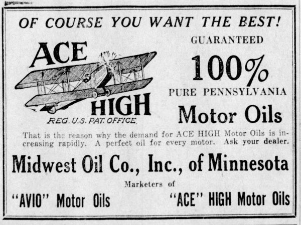 Newspaper Ad for Avio and Ace High