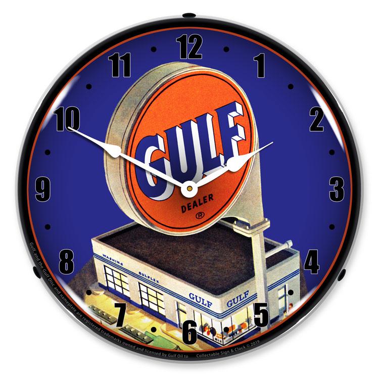 Gulf Station 1960 LED Clock