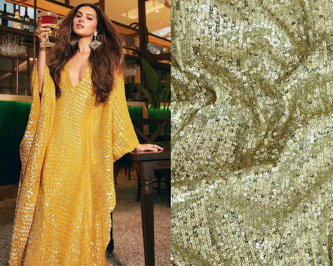 Tara Sutaria Spells Glam in Shimmery Yellow Kaftan Dress