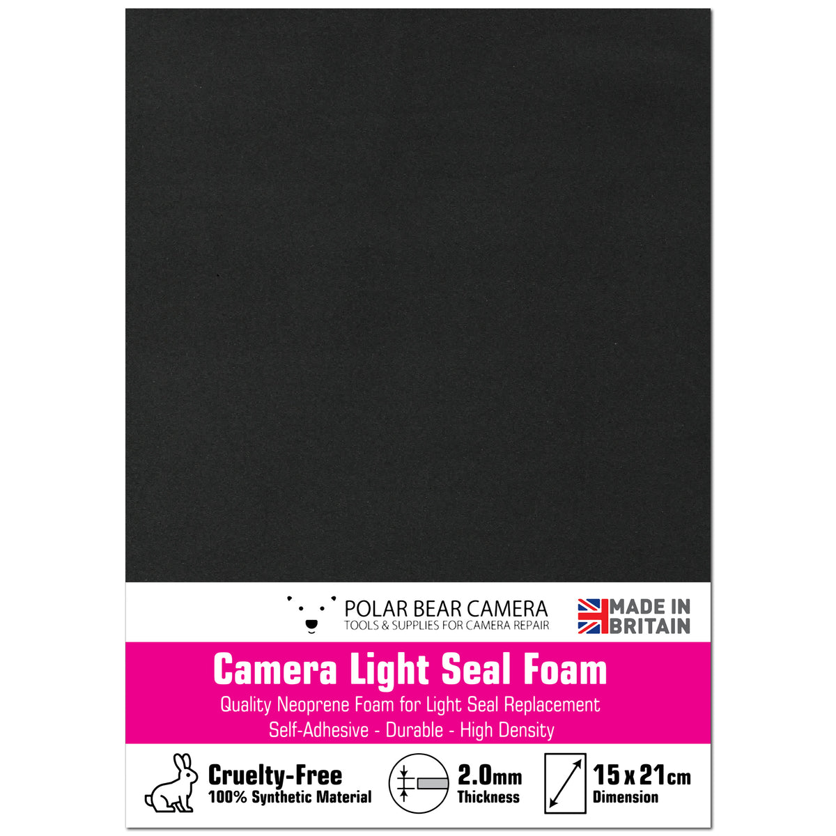 2mm Camera Light Seal SelfAdhesive SoftTouch Foam (1 Sheet) MADE IN