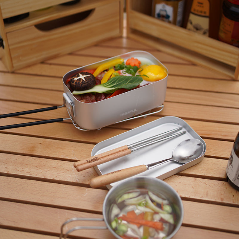 Camping Lunch Box Set Picnic Can Be Heated Cooking Tableware - theOuterior