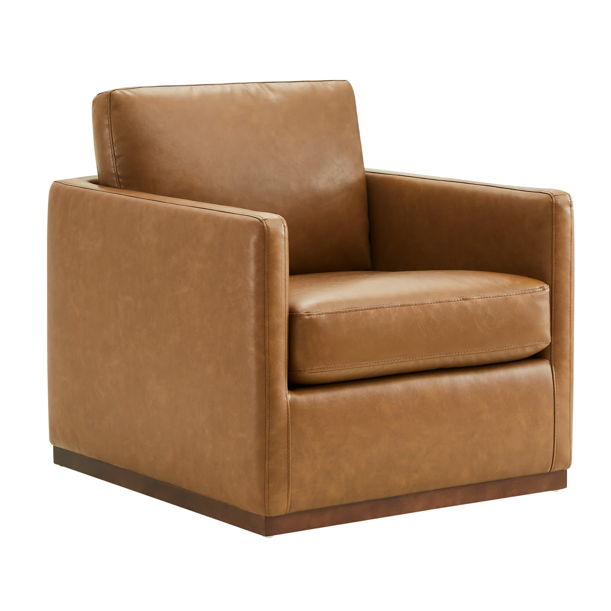 Henry Swivel Accent Chair with Wood Base