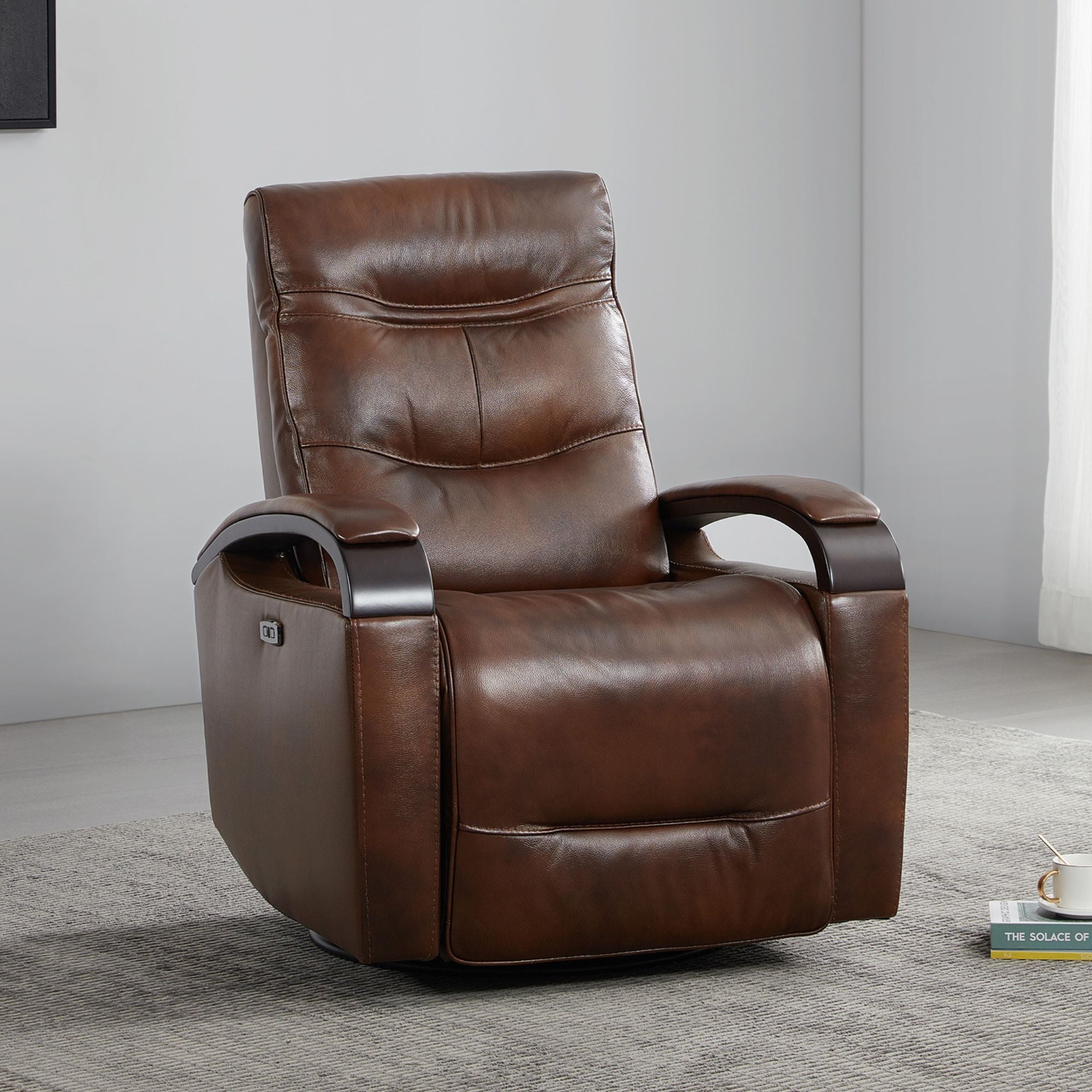 Palermo Leather Power Swivel Glider Recliner