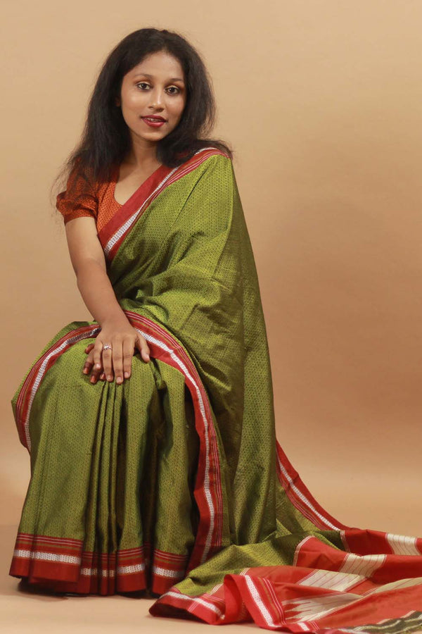 6 m (with blouse piece) Festive Wear Green Silk Cotton Ilkal Saree at Rs  1400 in Bengaluru