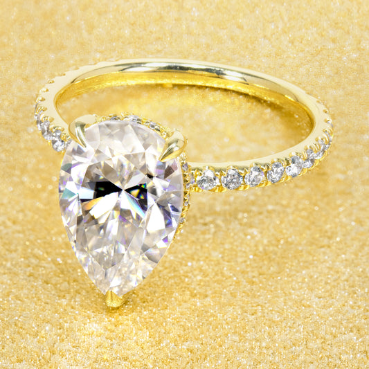 Pear Shaped Hidden Halo Pavé Diamond Engagement Ring - T. Anthony Jewelers