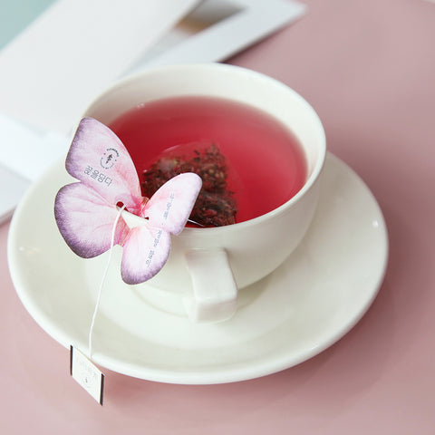 韩国 KKOKDAM 一花一茶 高级茶 - 6种蝴蝶花茶包礼盒(橙色18个装)