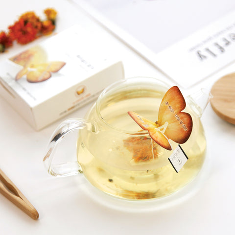 韩国 KKOKDAM 一花一茶 高级茶 - 3种蝴蝶花茶包礼盒(黄色9个装)