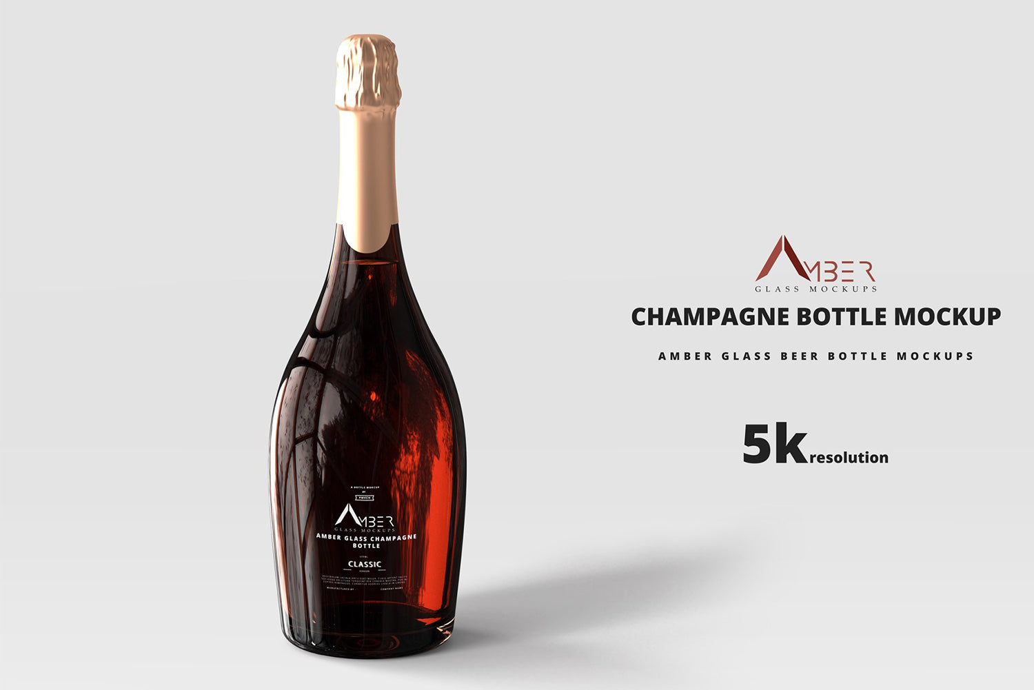 Black Glossy Champagne Bottle Mockup - Free Download Images High