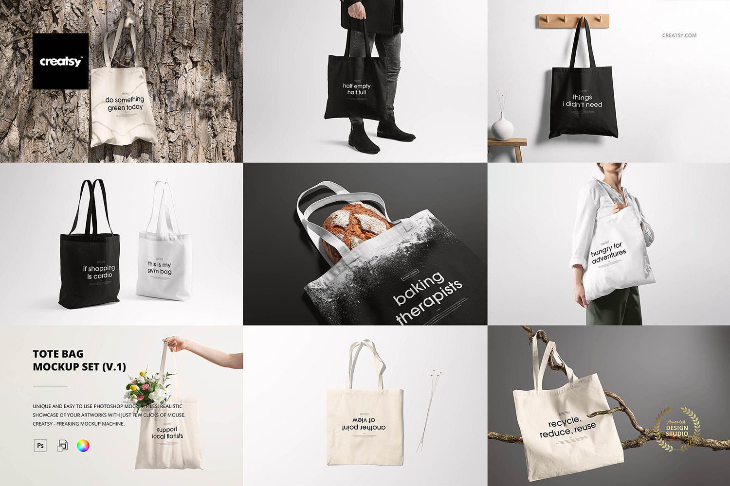 Cute Tote Bag Mockup for Print on Demand Floral Aesthetic 
