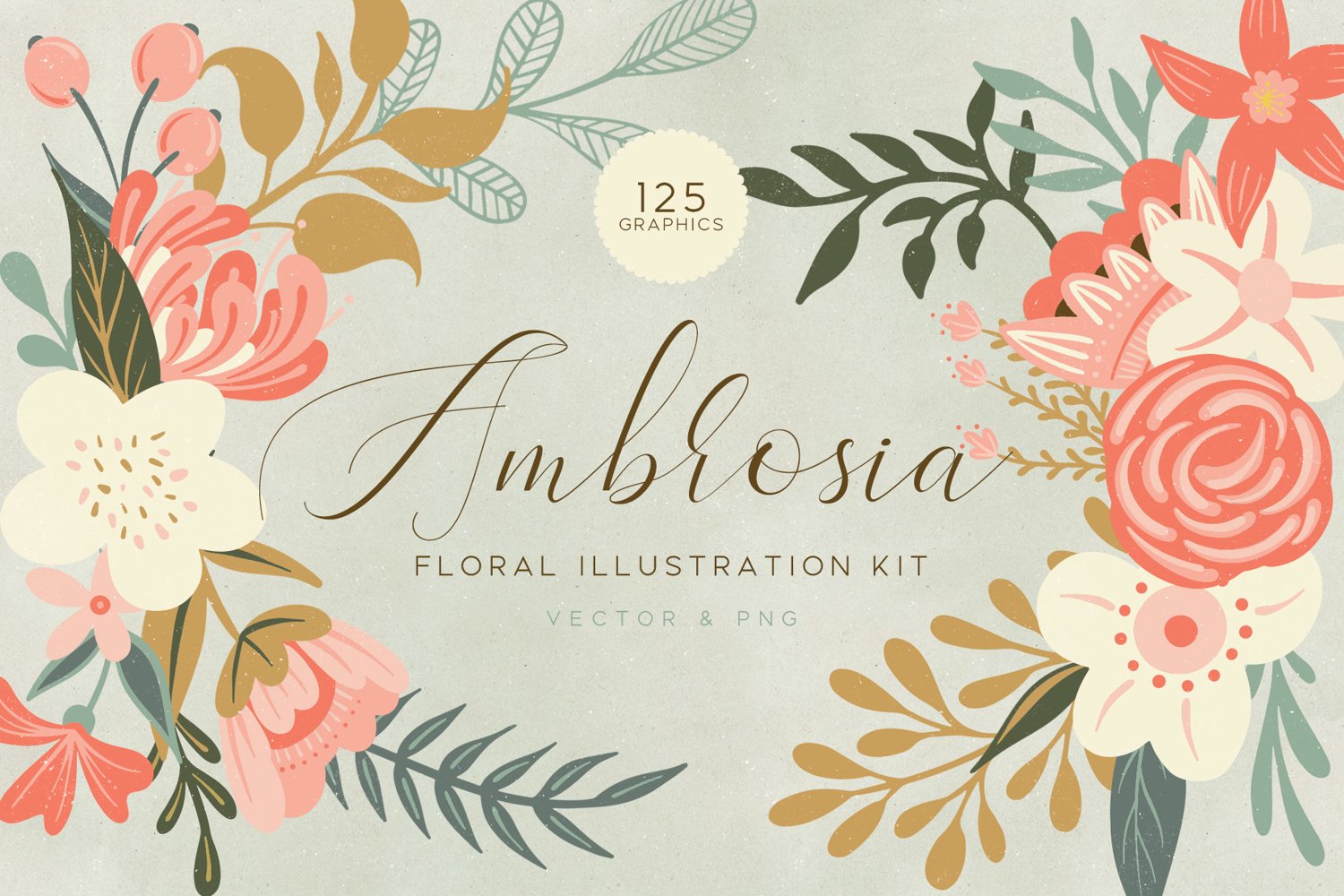 30 Dreamy Floral Wedding Graphic Elements