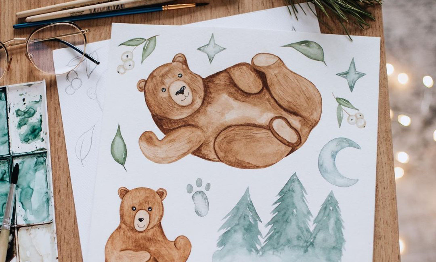 30 Cute Bear Watercolor Painting Ideas