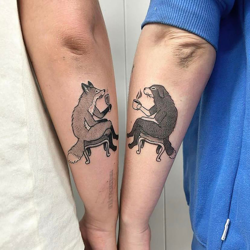 Paw Print Couple Temporary Tattoo (Set of 3) – Small Tattoos